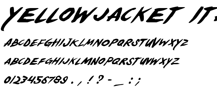 Yellowjacket Italic font